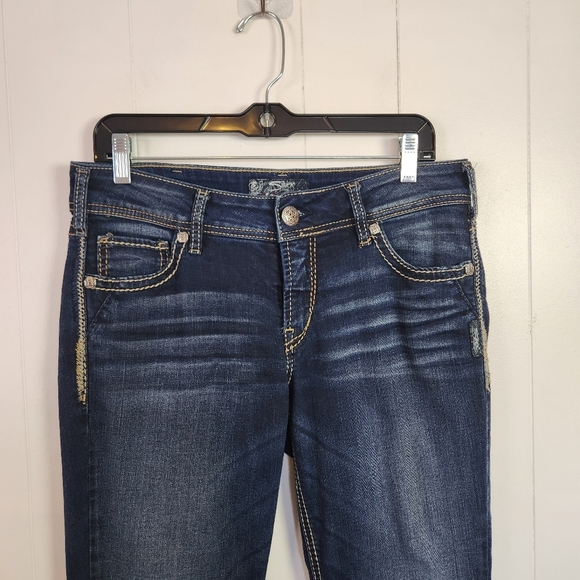 Silver Jeans Suki Mid Rise Slim Boot Bootcut Stretchy Denim Western size 31 Long - Picture 5 of 13